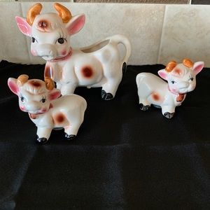 Vintage Creamer and salt and pepper shakers